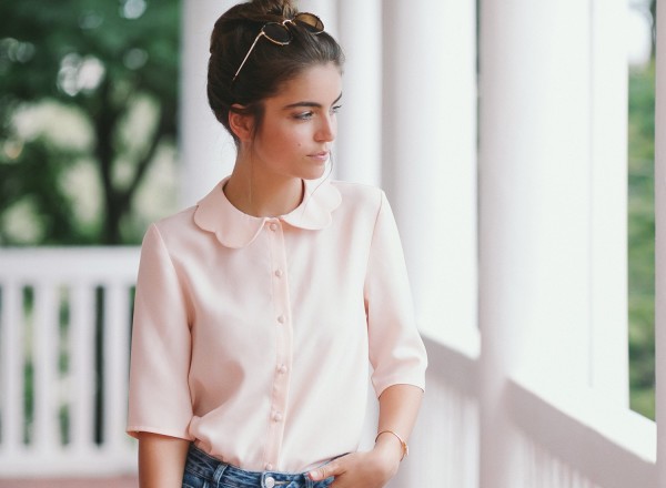Blouse Coralie col festonnée 