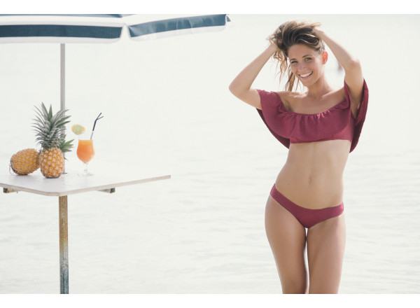 Maillot deux pièces Diane Rouge à Paillette