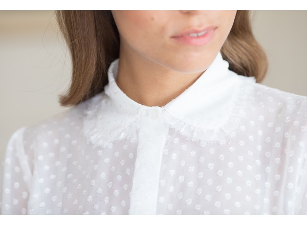 Blouse Douce col claudine plumetis