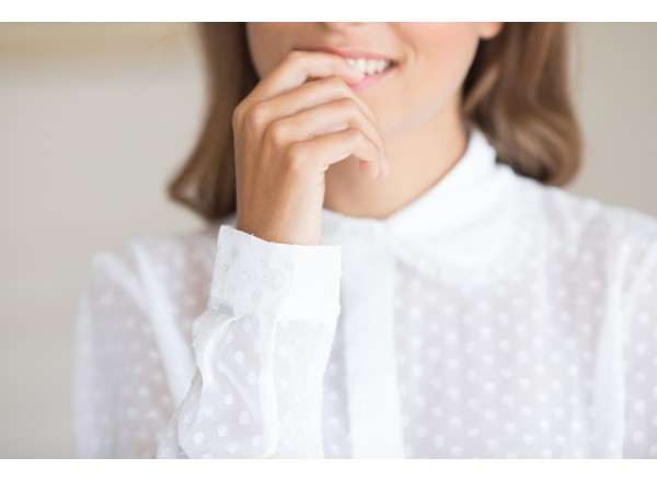 Blouse Douce col claudine plumetis