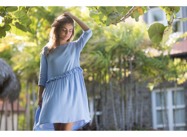 Robe Ernestine bleu pastel  