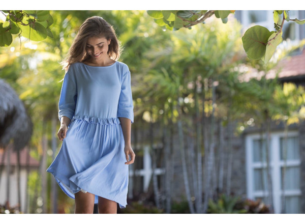 Robe Ernestine bleu pastel  