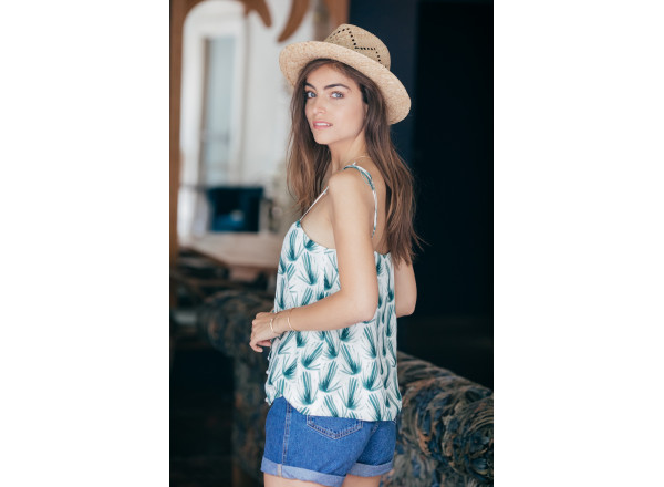 Top Colette imprimé palma