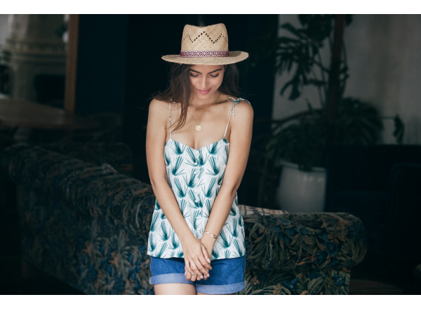 Top Colette imprimé palma