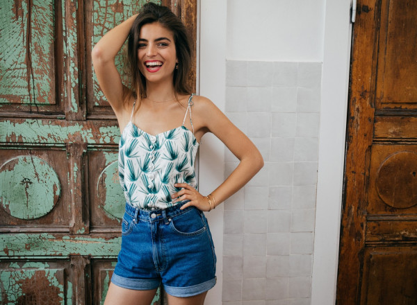 Colette palma print top