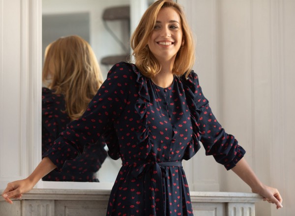 Victorienne printed dress