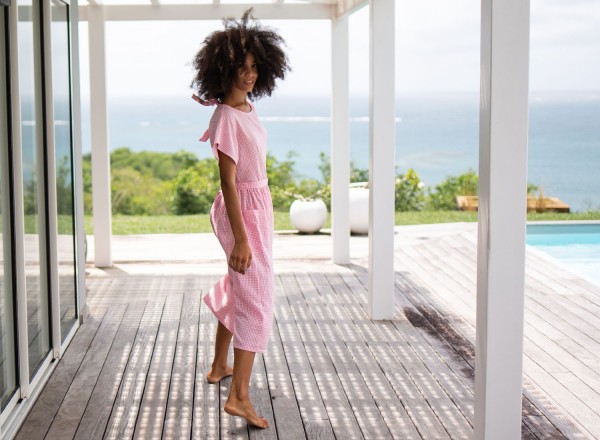 Suzanne pink gingham dress