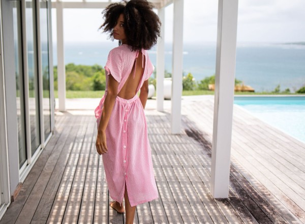 Suzanne pink gingham dress