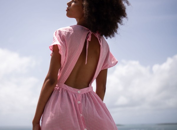 Robe Suzanne vichy rose 