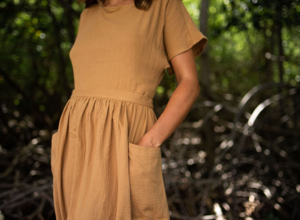 Robe suzanne camel 