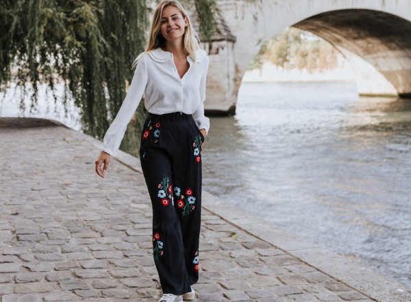 pantalon sasha à fleurs 