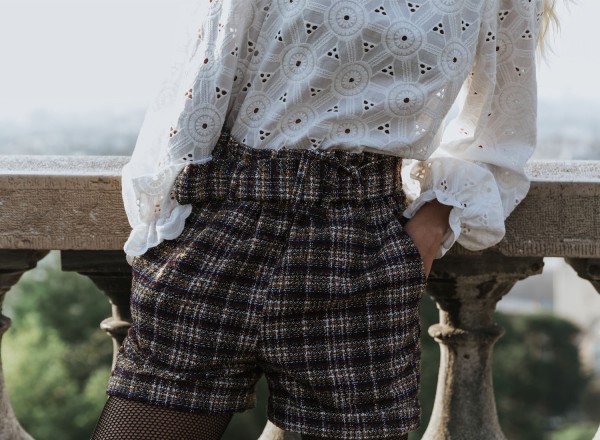 Short Jules en tweed Ocre  