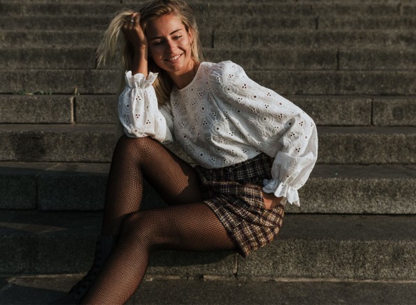 Short Jules en tweed Ocre  