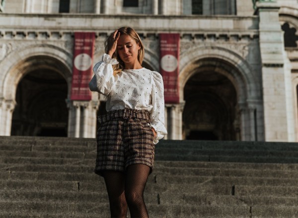 Short Jules en tweed Ocre  