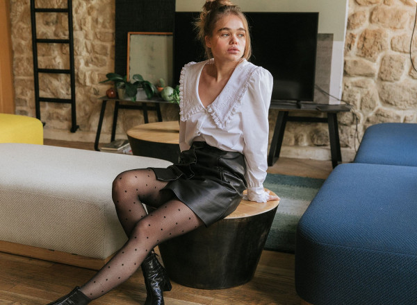 Simone fake leather skirt