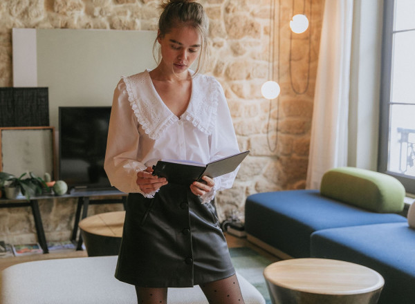 Simone fake leather skirt