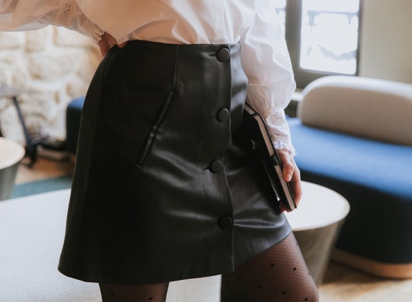 Simone fake leather skirt