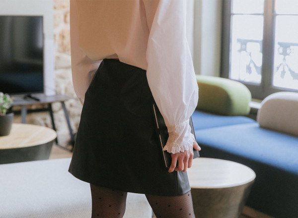 Simone fake leather skirt